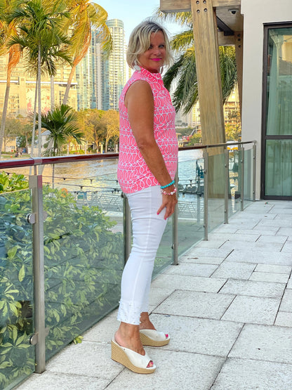 CANDY PINK SLEEVELESS ZIPPER