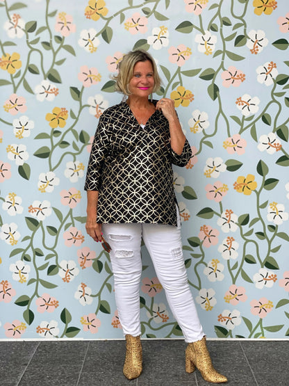 LULU-B BLACK GOLD LEME TUNIC