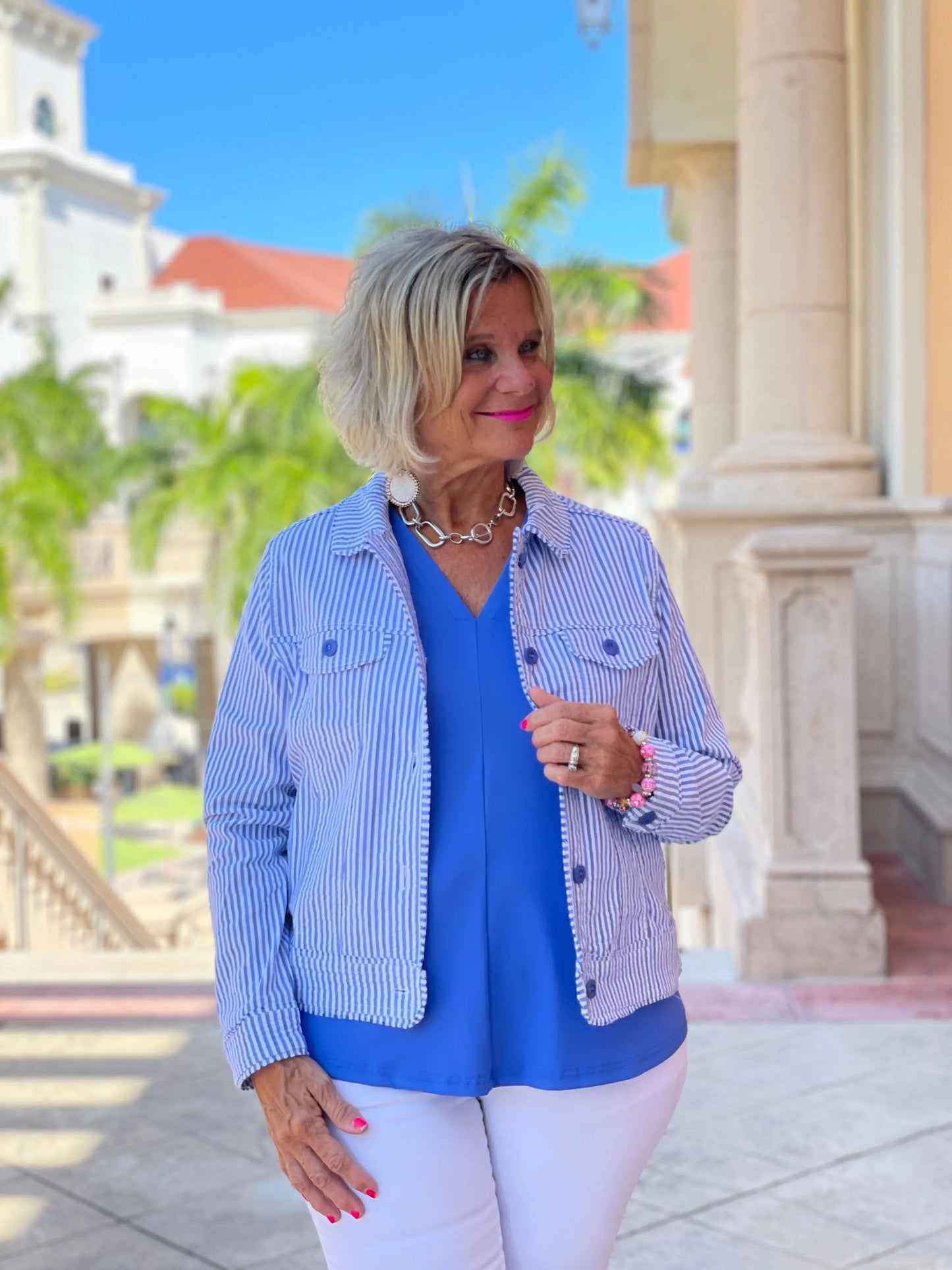 LULU B  BLU SEERSUCKER  JACKET