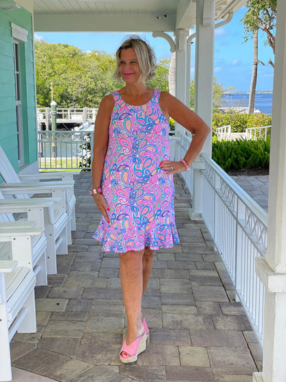 CAROLINA PAISLEY HALTER RUFFLE
