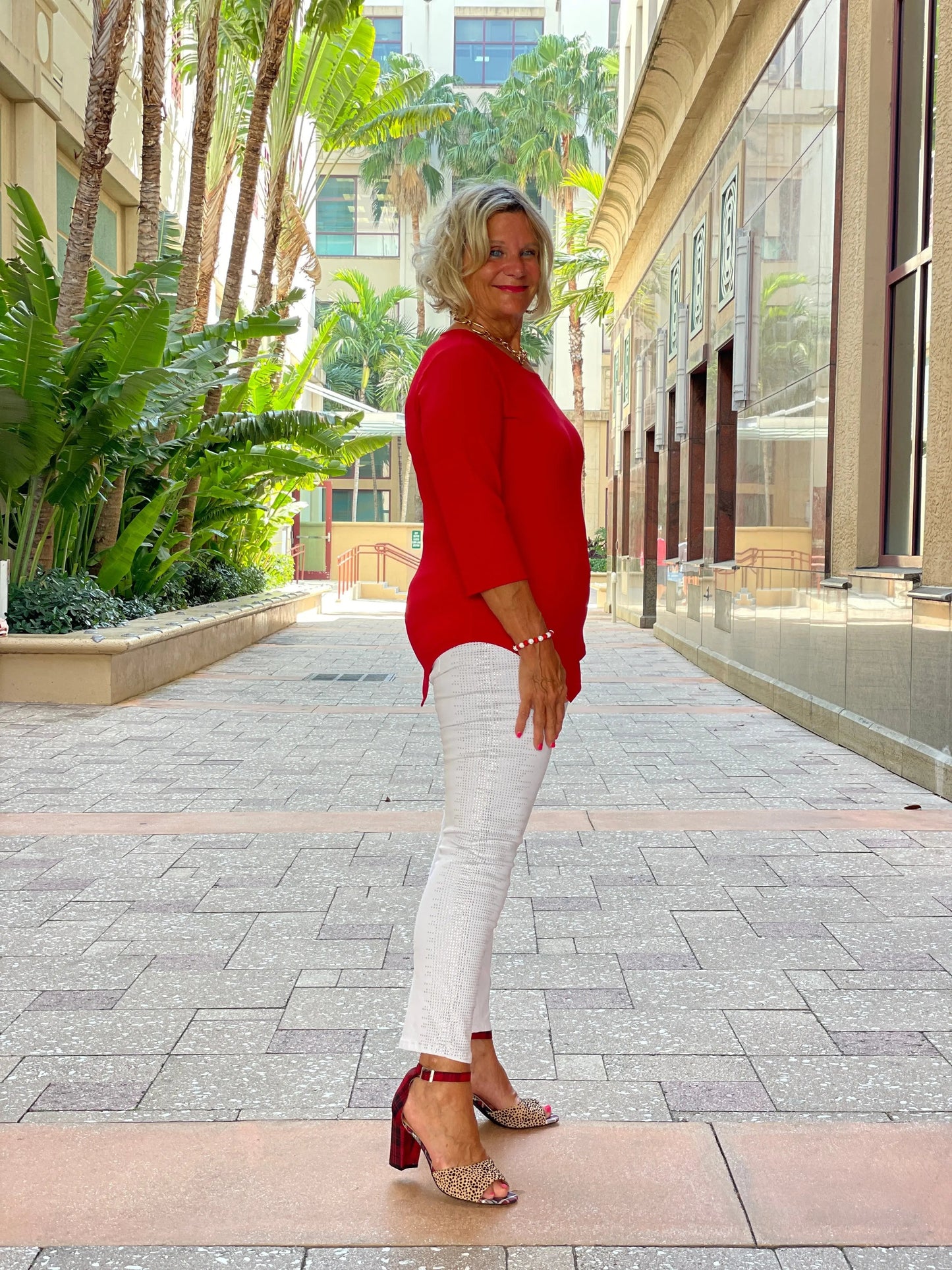 CRIMSON RED ASYMMETICAL TOP