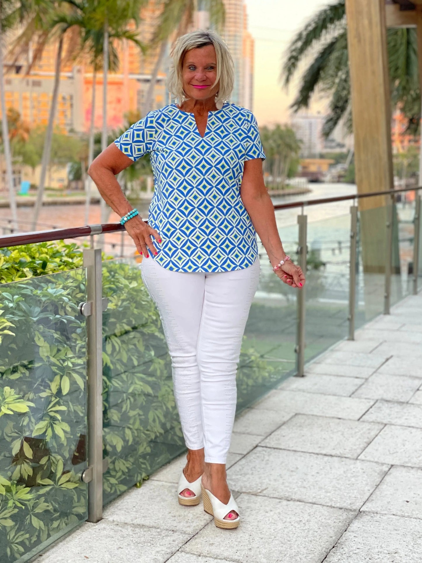 AQUA DIAMONDS SHORT SLEEVE
