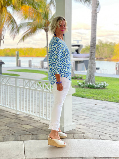 AQUA DIAMONDS ASYMMETRIC TOP