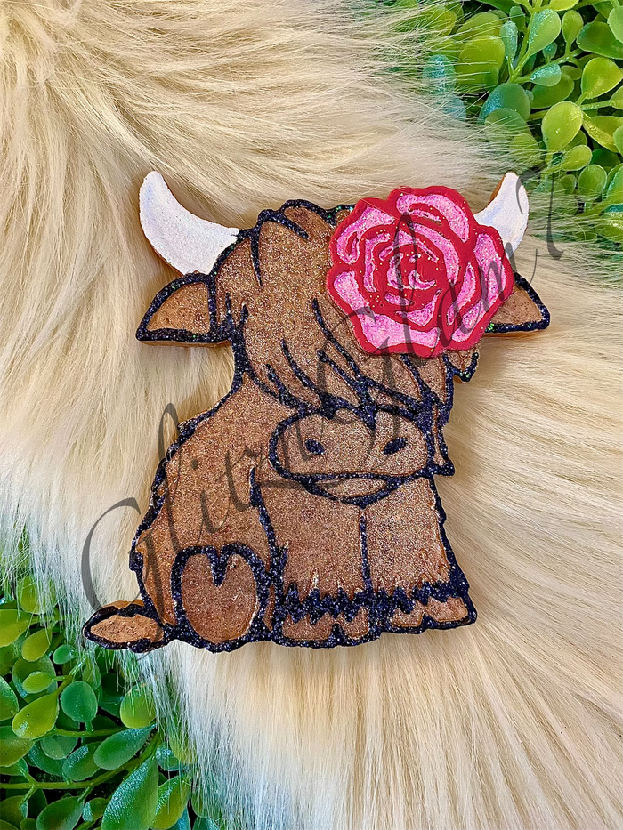 Highland Cow w/ Rose Silicone Mold-GNG7 Exclusive