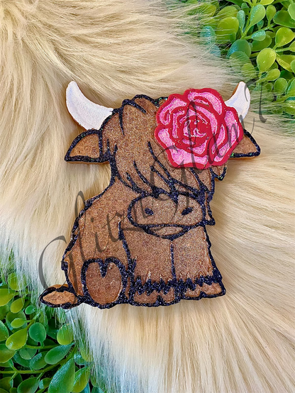 Highland Cow w/ Rose Silicone Mold-GNG7 Exclusive