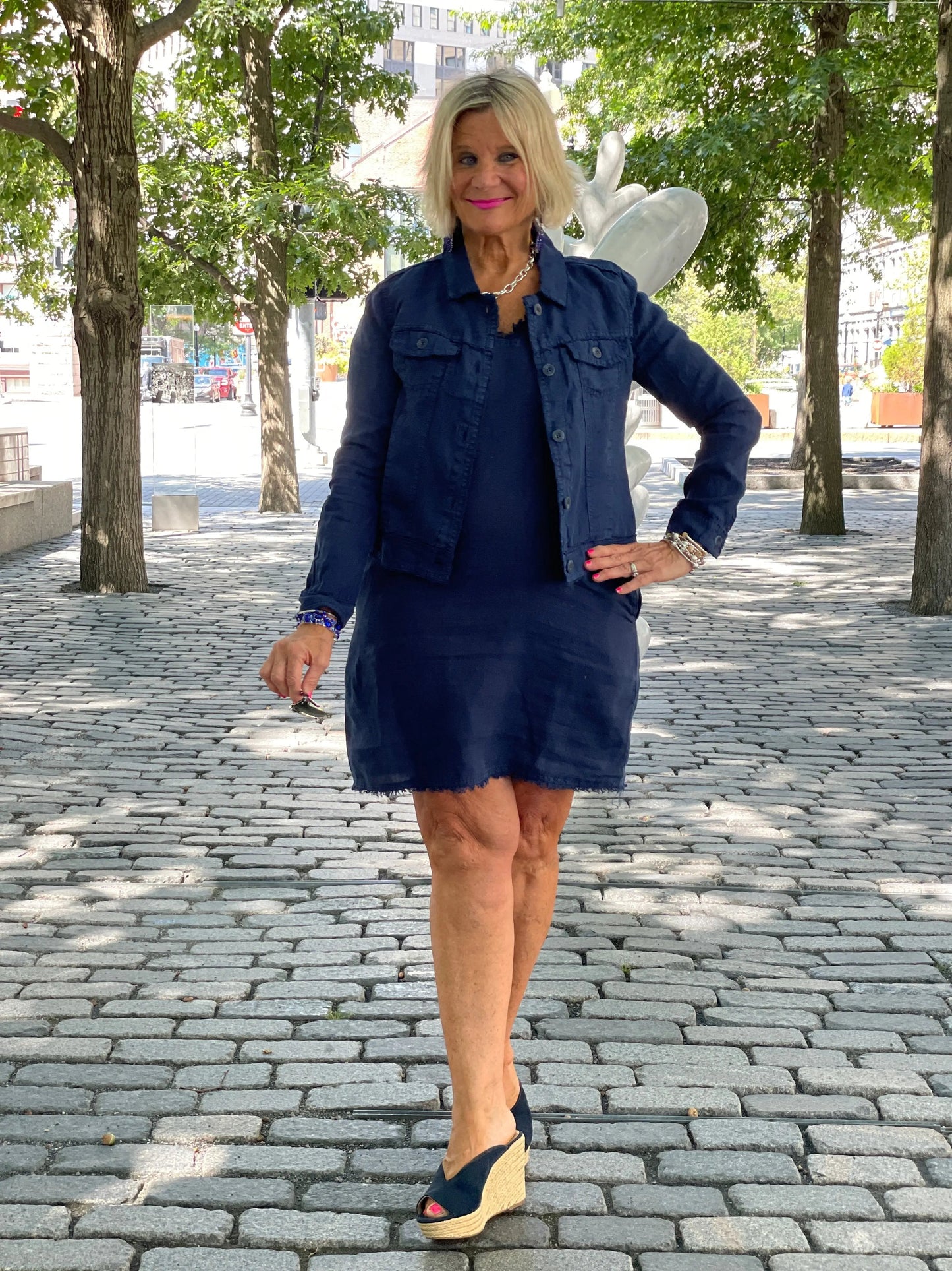 LULU-B NAVY LINEN DRESS