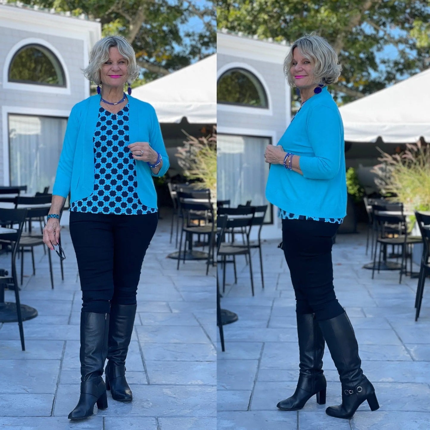 LULU-B AQUA OPEN SHRUG