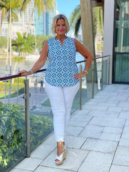 AQUA DIAMONDS SLEEVELESS V NECK