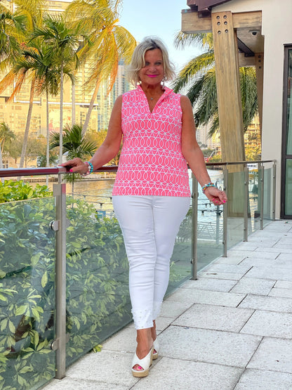 CANDY PINK SLEEVELESS ZIPPER