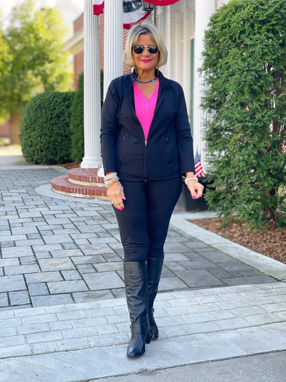 LULU-B BLACK TRAVEL LEGGINGS