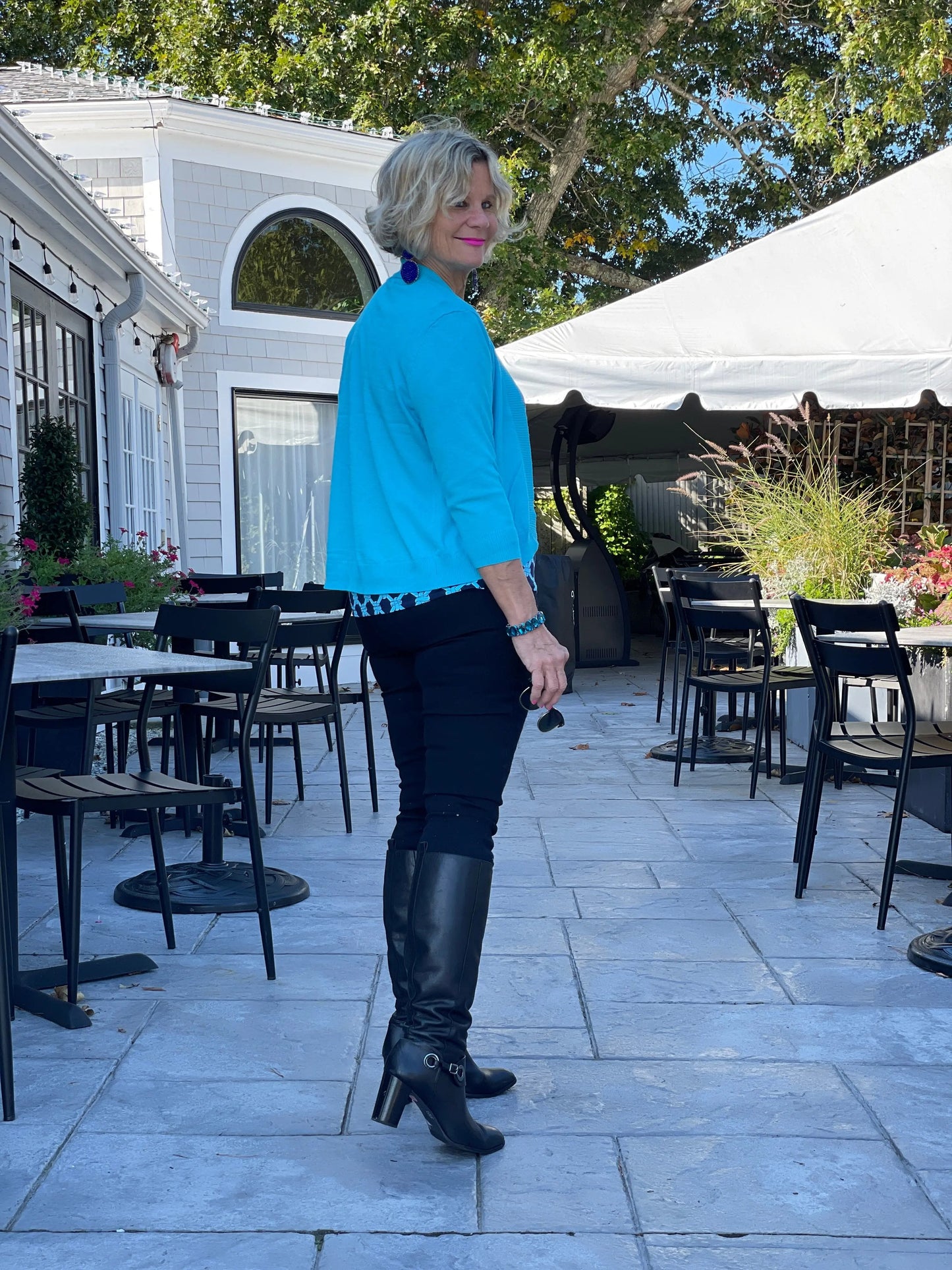 LULU-B AQUA OPEN SHRUG