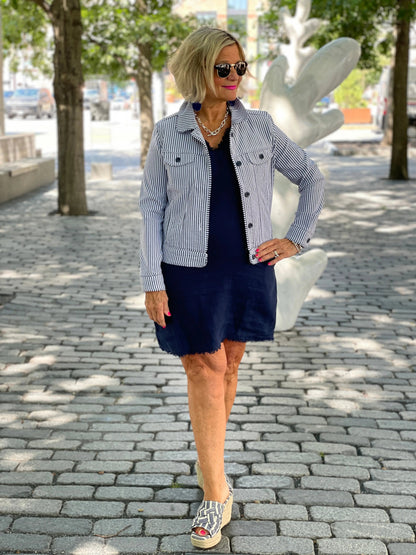 LULU-B NAVY LINEN DRESS