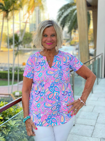 CAROLINA PAISLEY SHORT SLEEVE