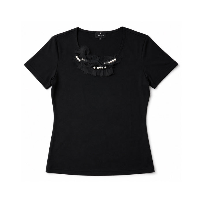 LANVIN black corsage top