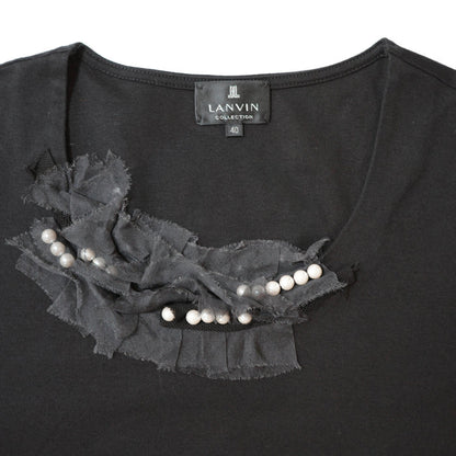 LANVIN black corsage top