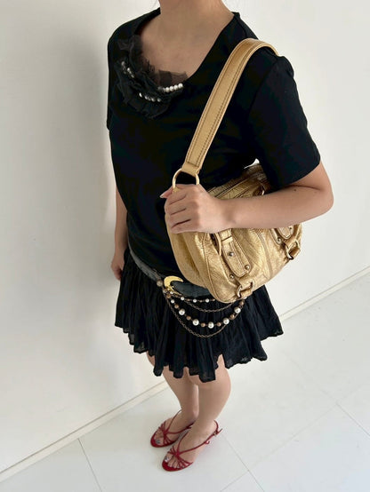 LANVIN black corsage top