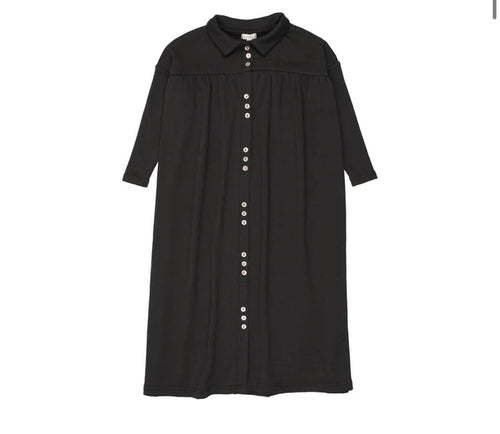 Little Legs Black Button Front Maxi Dress