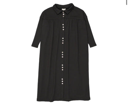 Little Legs Black Button Front Maxi Dress