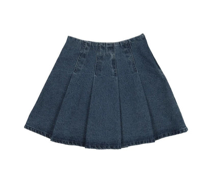 Little Legs Blue Denim Pleated Denim Skirt