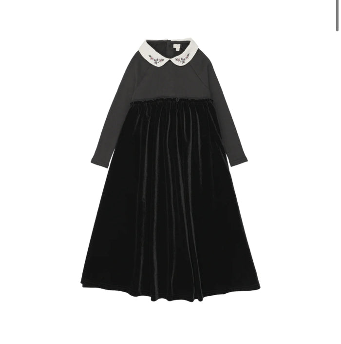 Little Legs Embroidered Collar Maxi