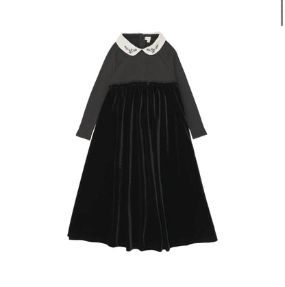 Little Legs Embroidered Collar Maxi