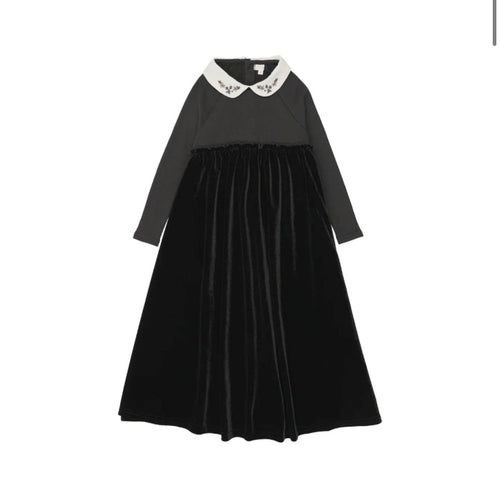 Little Legs Embroidered Collar Maxi