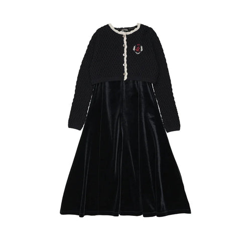 Little Legs Navy Crest Maxi Cardigan Robe