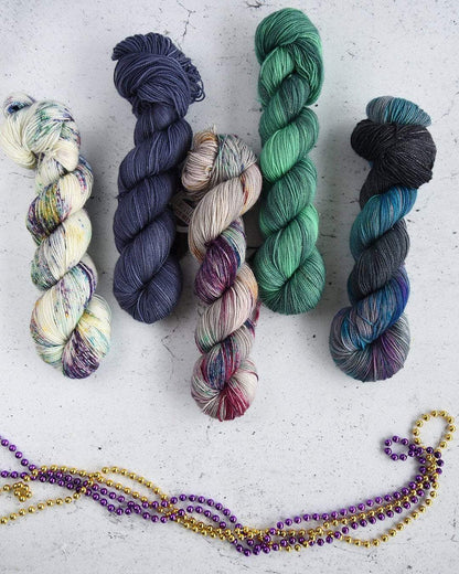 Destination Yarn fingering weight yarn Passport MARDI GRAS