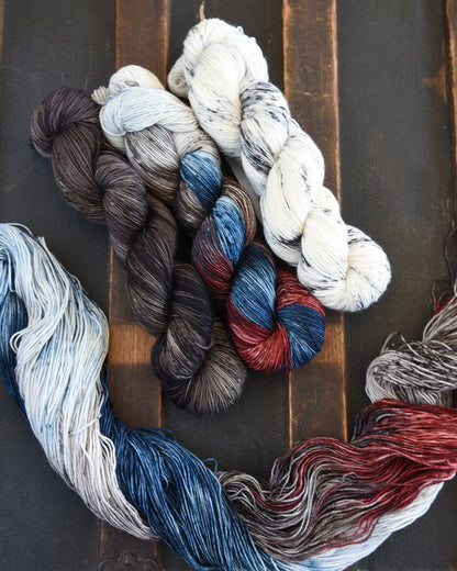 Destination Yarn fingering weight yarn Mystic CT