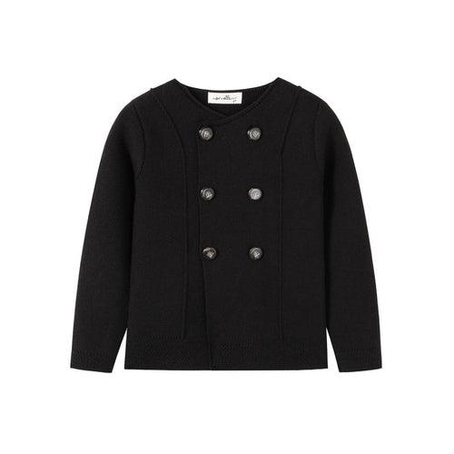 Nounelle Black Knit Double Breasted Sweater
