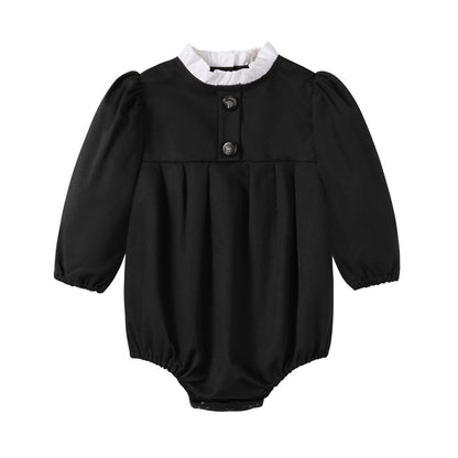 Nounelle Black Taffeta Romper