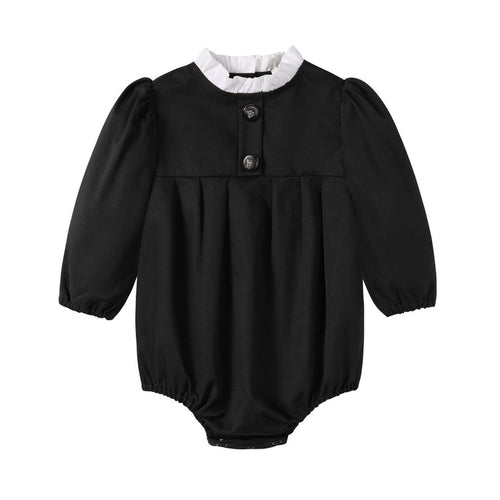 Nounelle Black Taffeta Romper