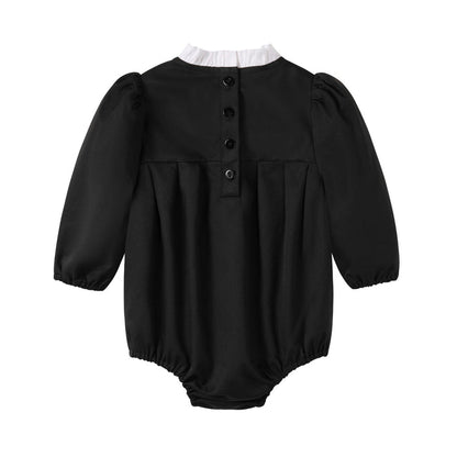 Nounelle Black Taffeta Romper