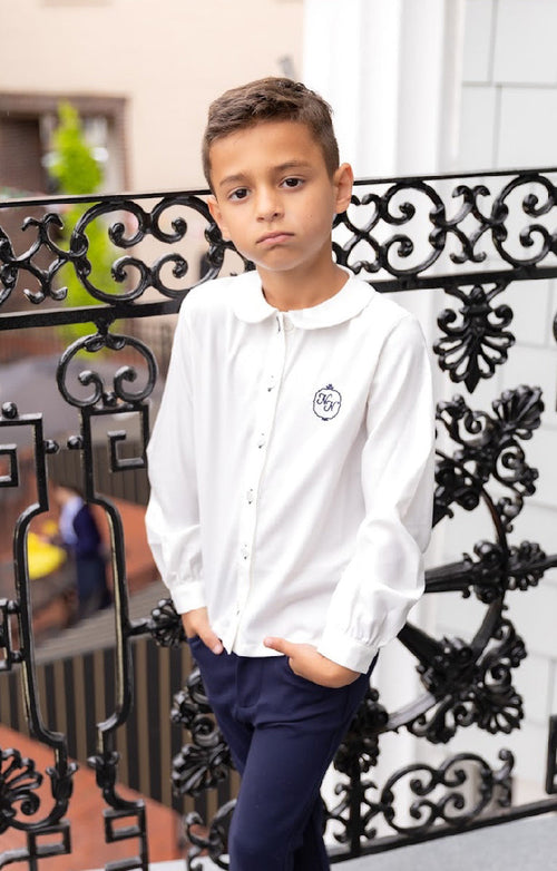 Nounelle Boy White Logo Shirt