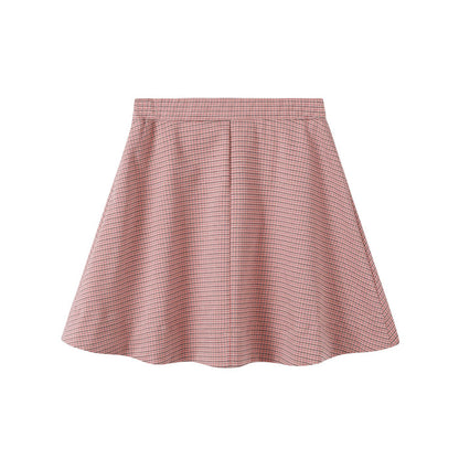 Nounelle Houndstooth Pink Skirt