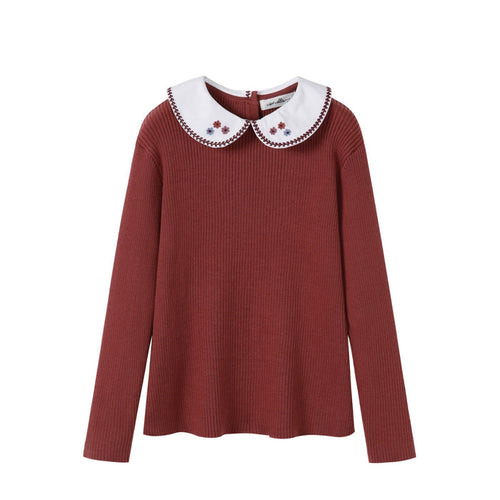 Nounelle Rust Collar Sweater