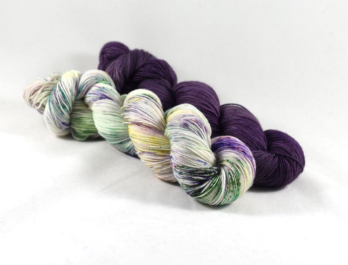 Destination Yarn Knitting Kit Mardi Gras, Witching Hour Pendean Shawl Kit