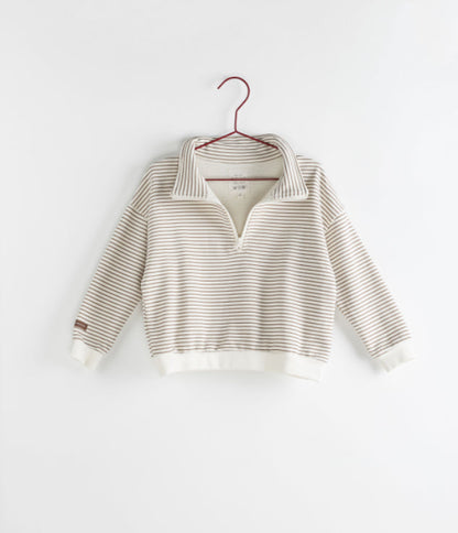 Please Mom Striped Zip Up