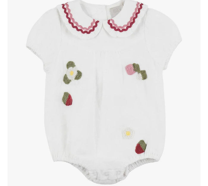 Pompomme Embroidered Appliques Romper