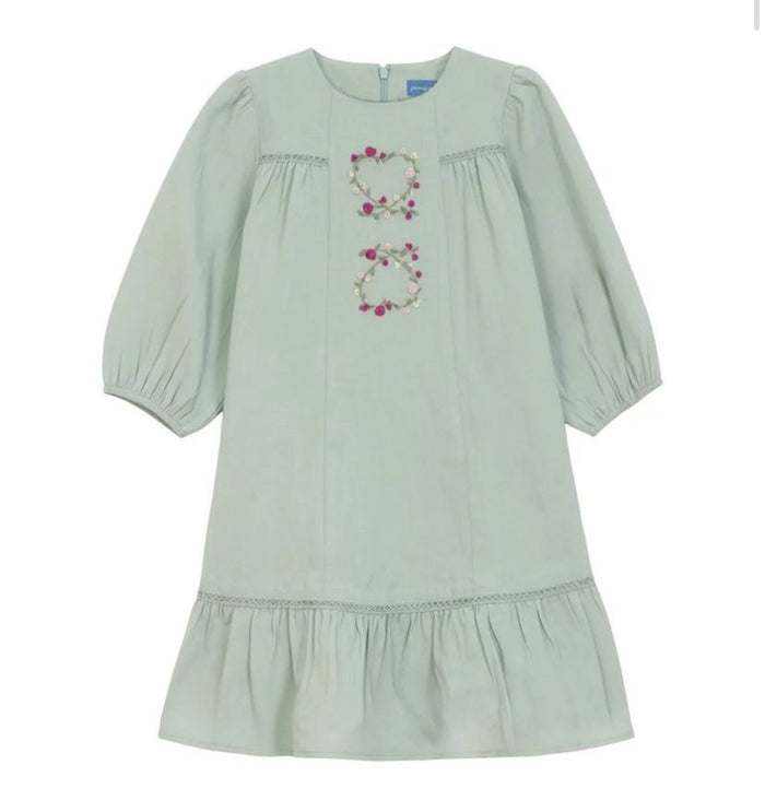 Pompomme Heart Embroidered Detail dress