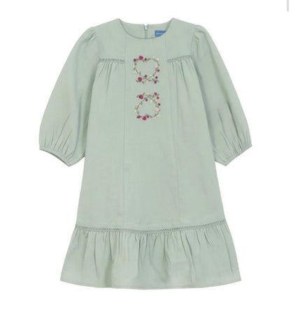 Pompomme Heart Embroidered Detail dress