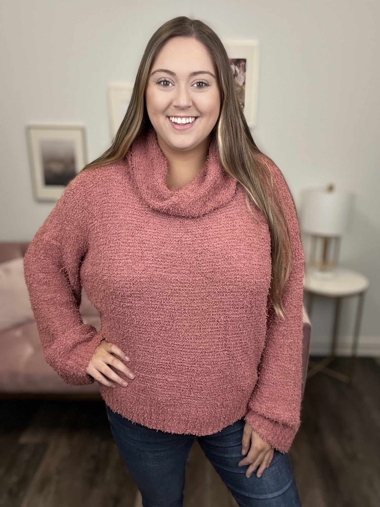 Warm Me Up Women's Solid Cowl Neck Sweater