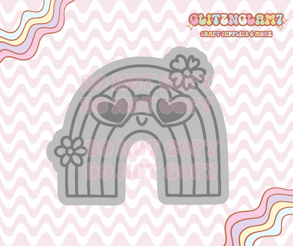 Rainbow w/ Heart Glasses Premium Silicone Mold
