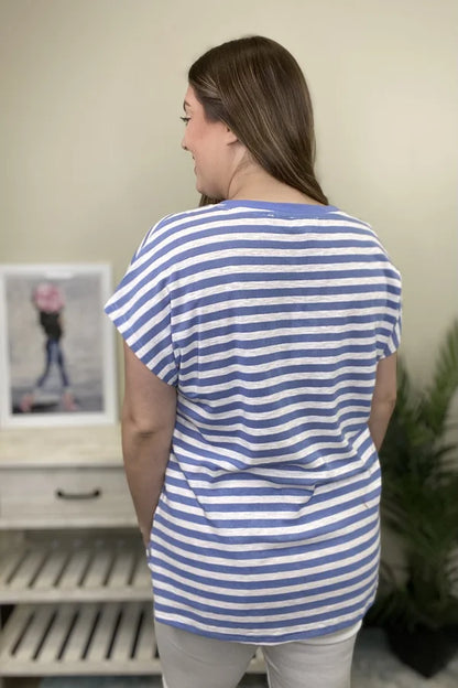 Love Goes Cold Women's Striped Cap Sleeve Top