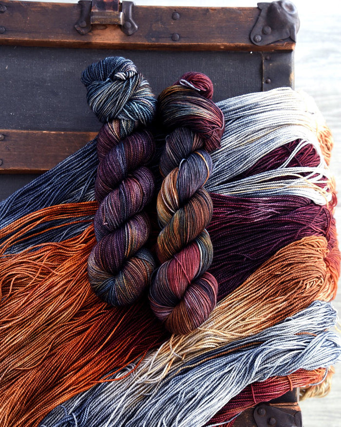 Destination Yarn fingering weight yarn Sad Girl Autumn