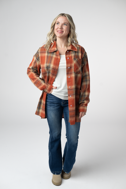 Tunic Plaid Top - Pumpkin Plaid