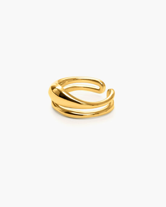 Twin Molten Ring in Gold