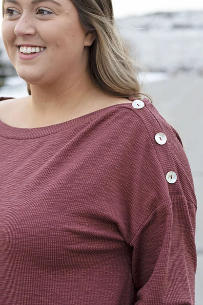 To The Side Women's Relaxed Ribbed Long Sleeve Top