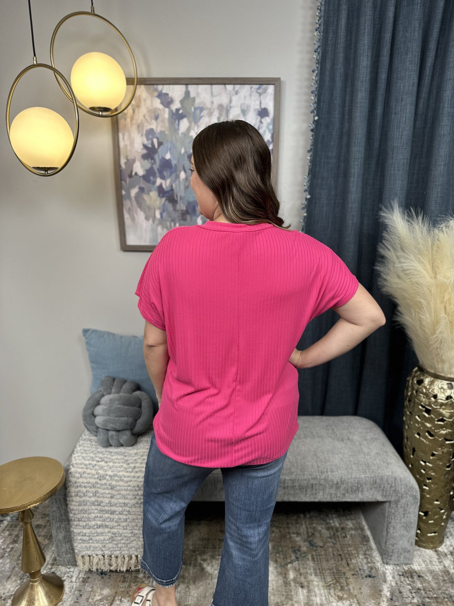 My Favorite Part Women's Hi-Lo Ribbed Knit Top