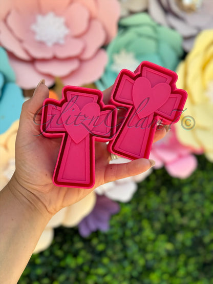 *VENT CLIPS* Cross with Heart Silicone Mold -GNG7 Exclusive